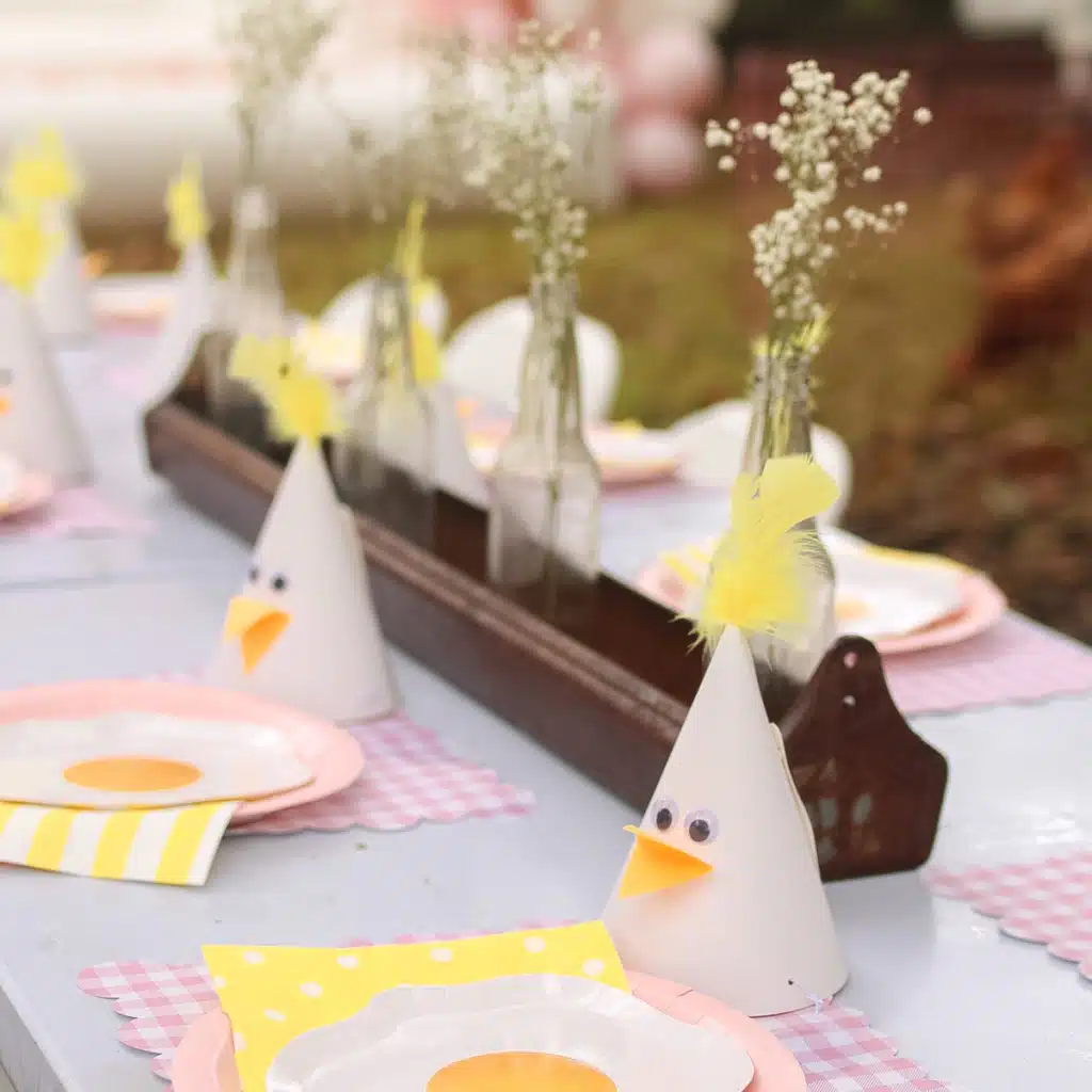 Chicken Run Birthday Table Setting