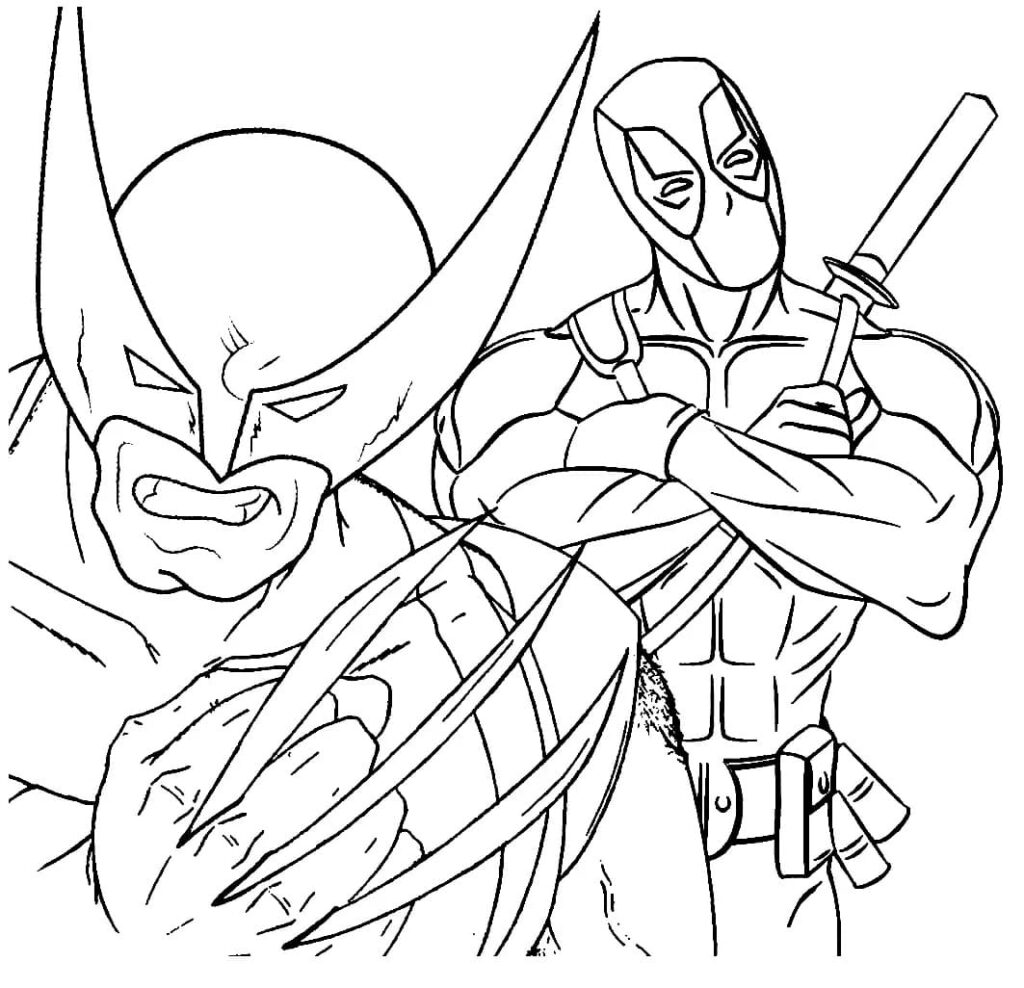 Deadpool Coloring Page