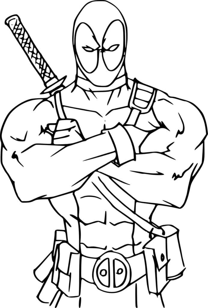 Deadpool Coloring Page