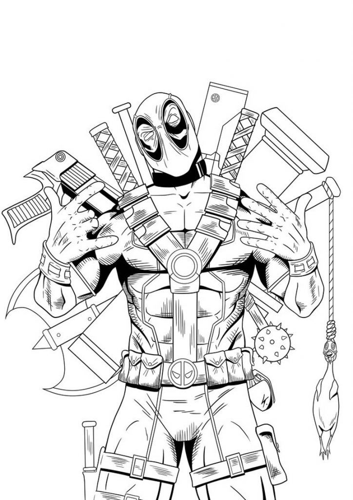 Deadpool Coloring Page