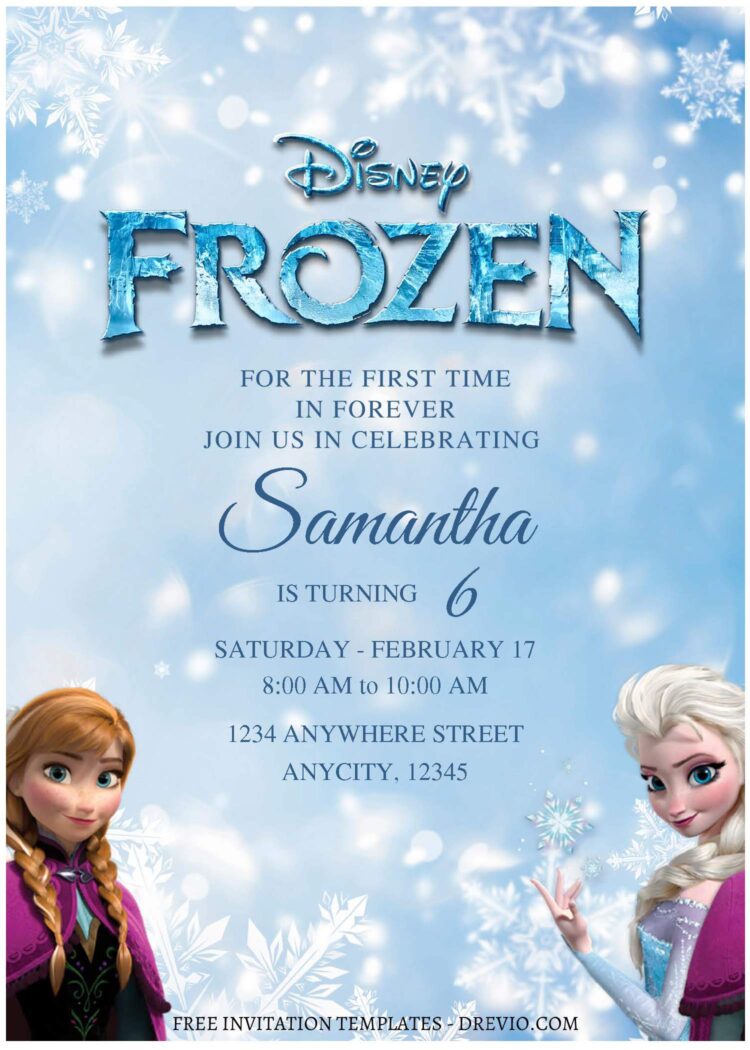 (Free Editable PDF) Winter Wonderland Frozen Birthday Invitations ...