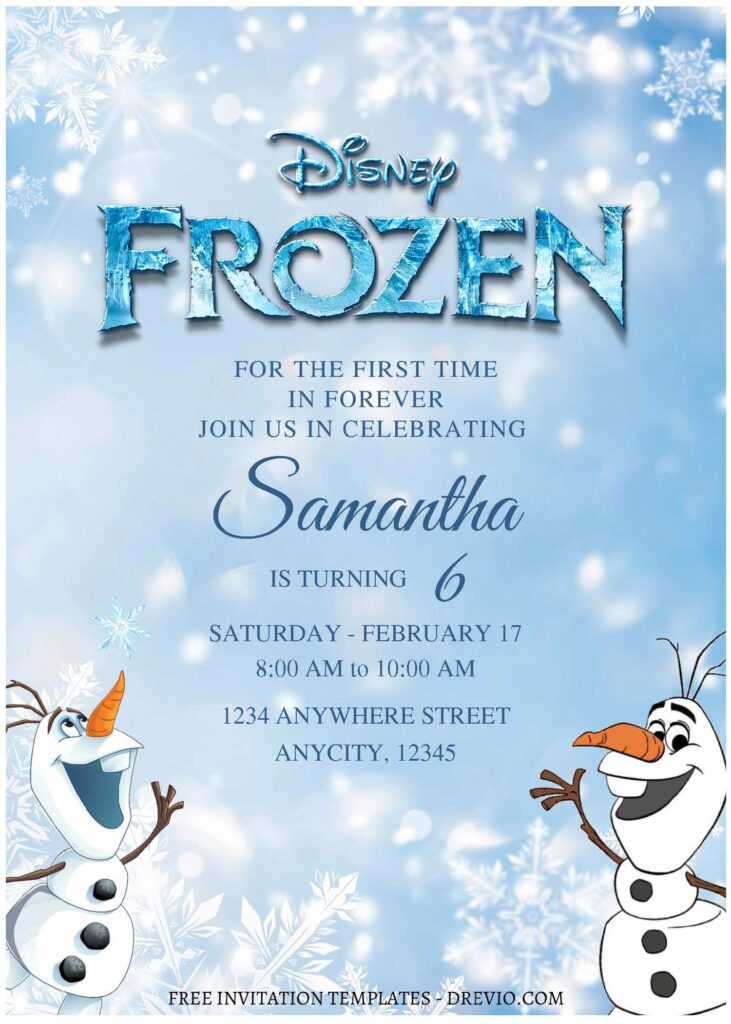 (Free Editable PDF) Magical Winter Wonderland Frozen Birthday Invitation Templates E