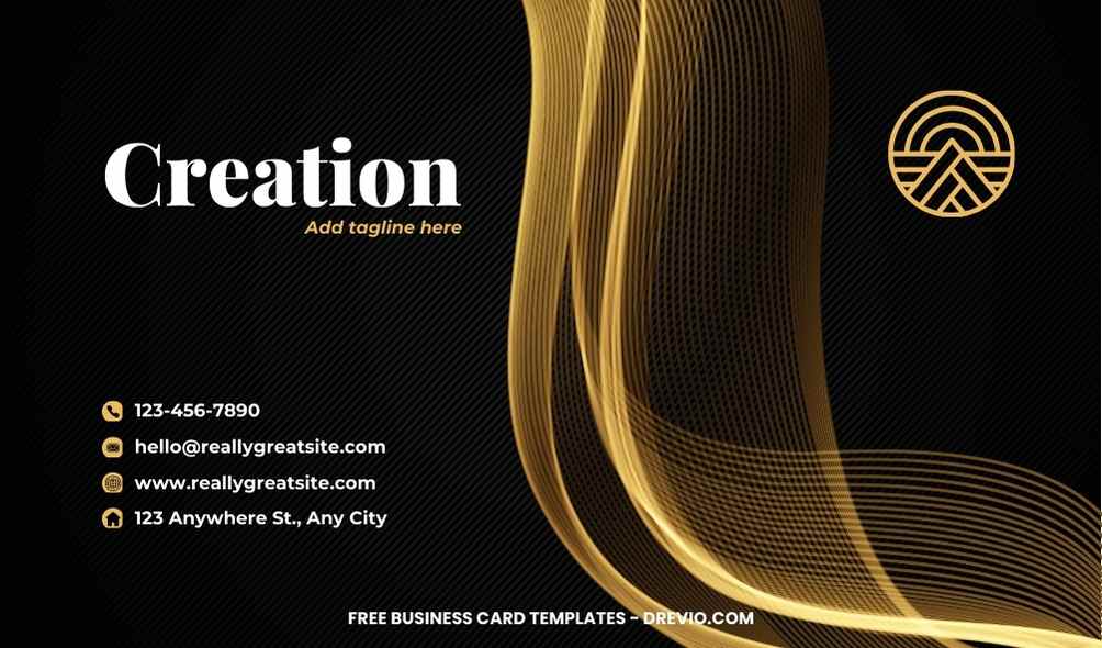 FREE Editable Elegant Black And Gold Business Card