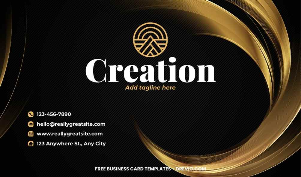 FREE Editable Elegant Black And Gold Business Card