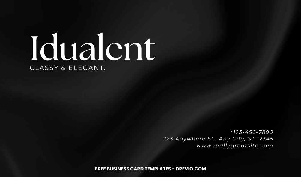 FREE Editable Elegant Black and White Business Card