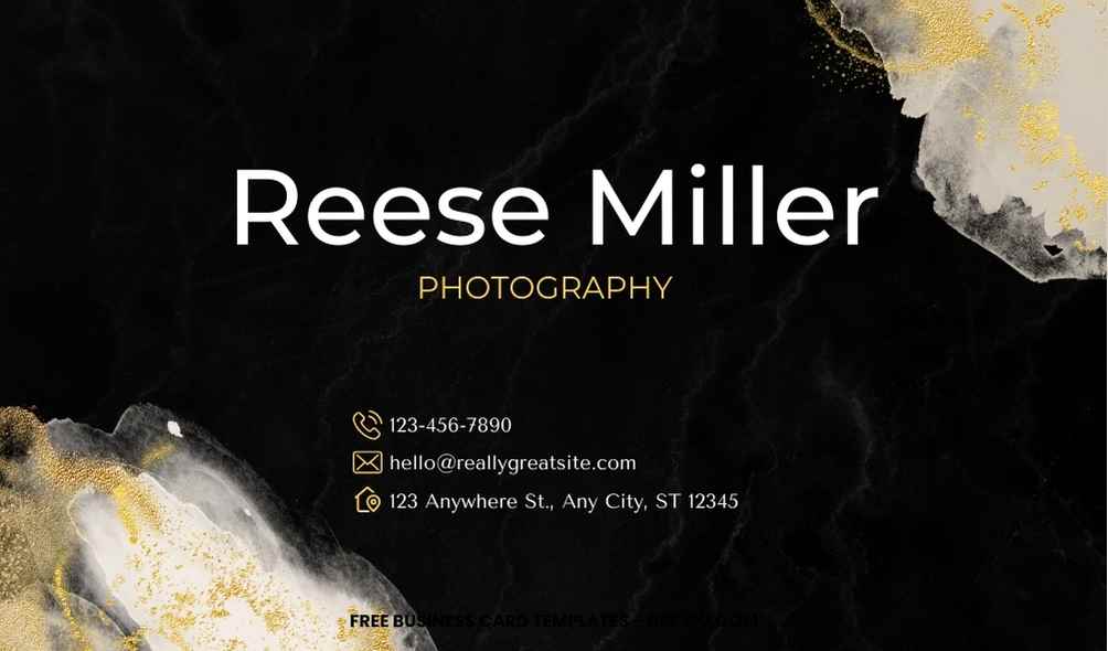 FREE Editable Elegant Marble Business Card