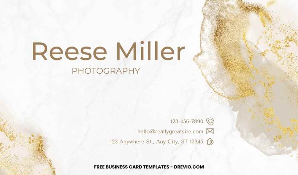 FREE Editable Elegant Marble Business Card