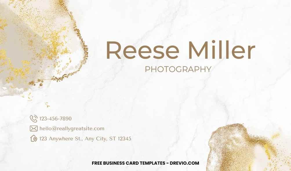 FREE Editable Elegant Marble Business Card