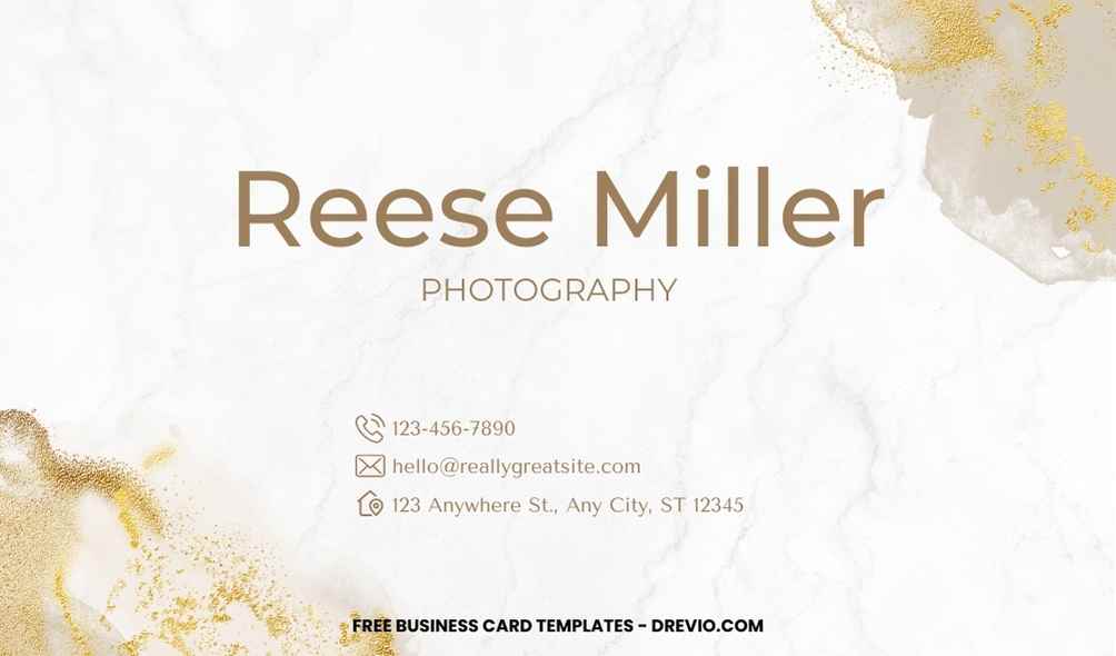 FREE Editable Elegant Marble Business Card