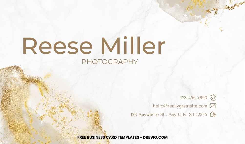 FREE Editable Elegant Marble Business Card