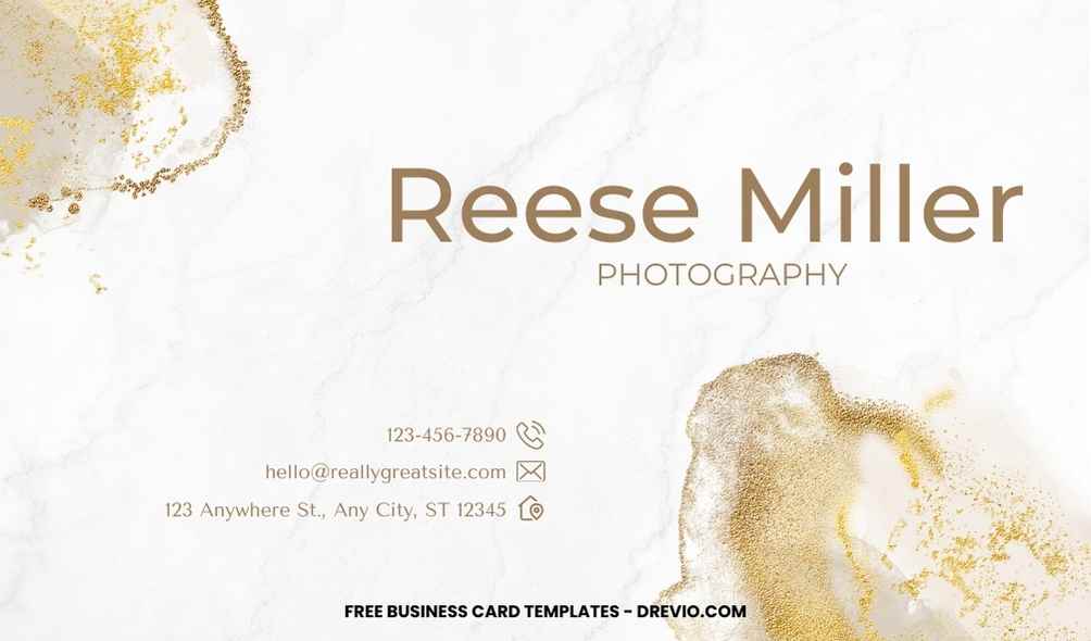 FREE Editable Elegant Marble Business Card