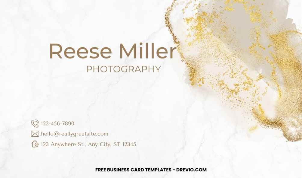 FREE Editable Elegant Marble Business Card