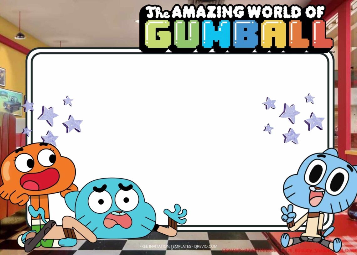 FREE Amazing World Of Gumball Birthday Invitation Templates Nine ...