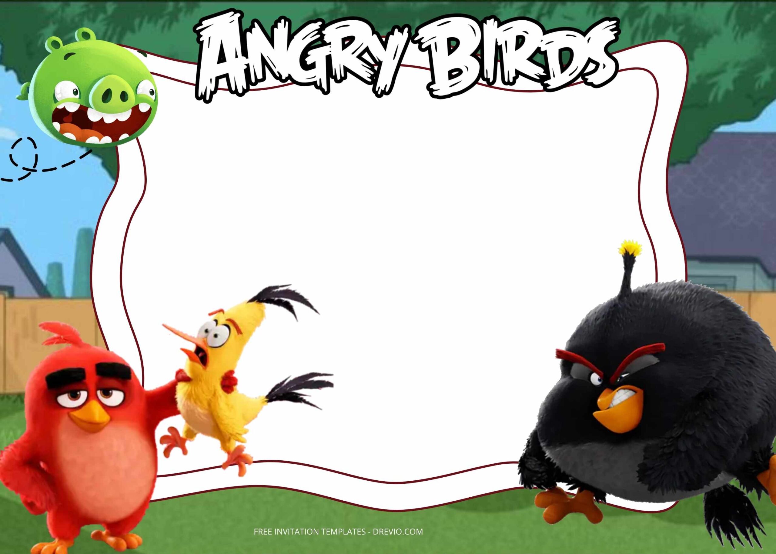 FREE Angry Birds Birthday Invitation Templates