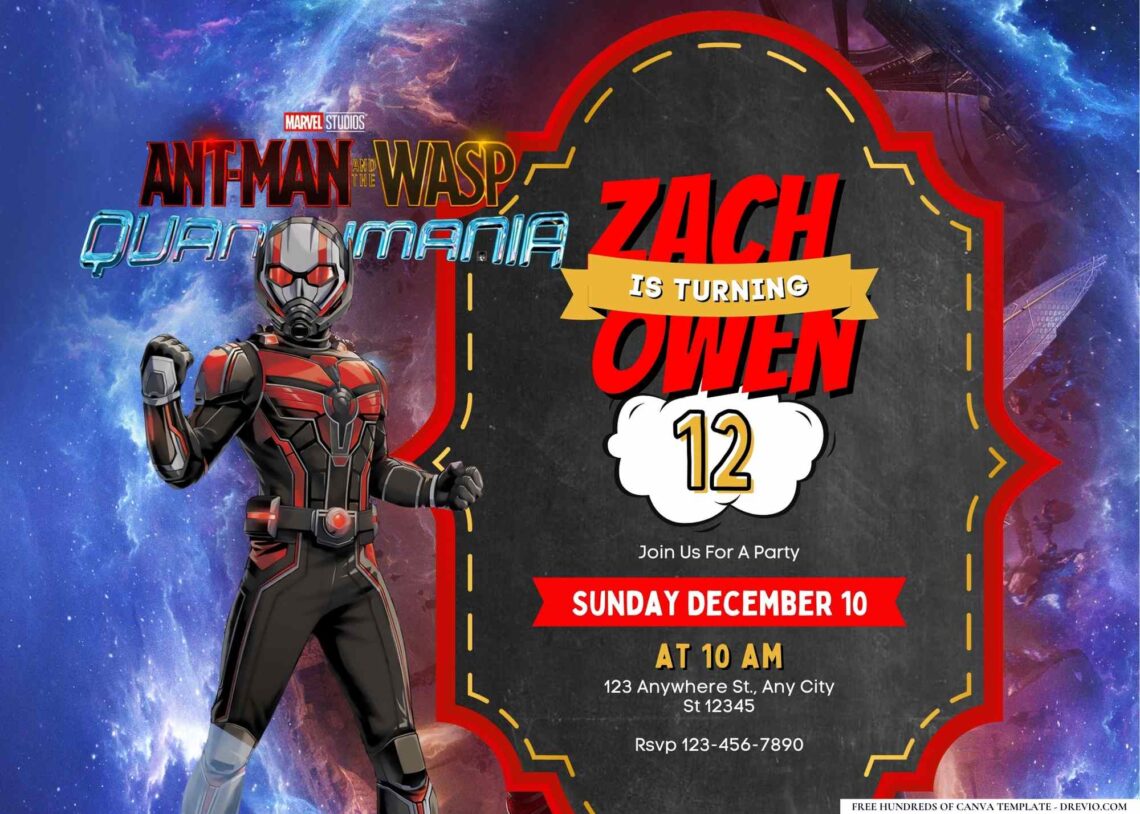 20+ Ant-Man And The Wasp Quantumania Birthday Invitation Templates ...