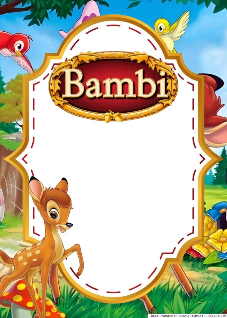 Invitation Template of 18+ Bambi Birthday Invitation Templates 3