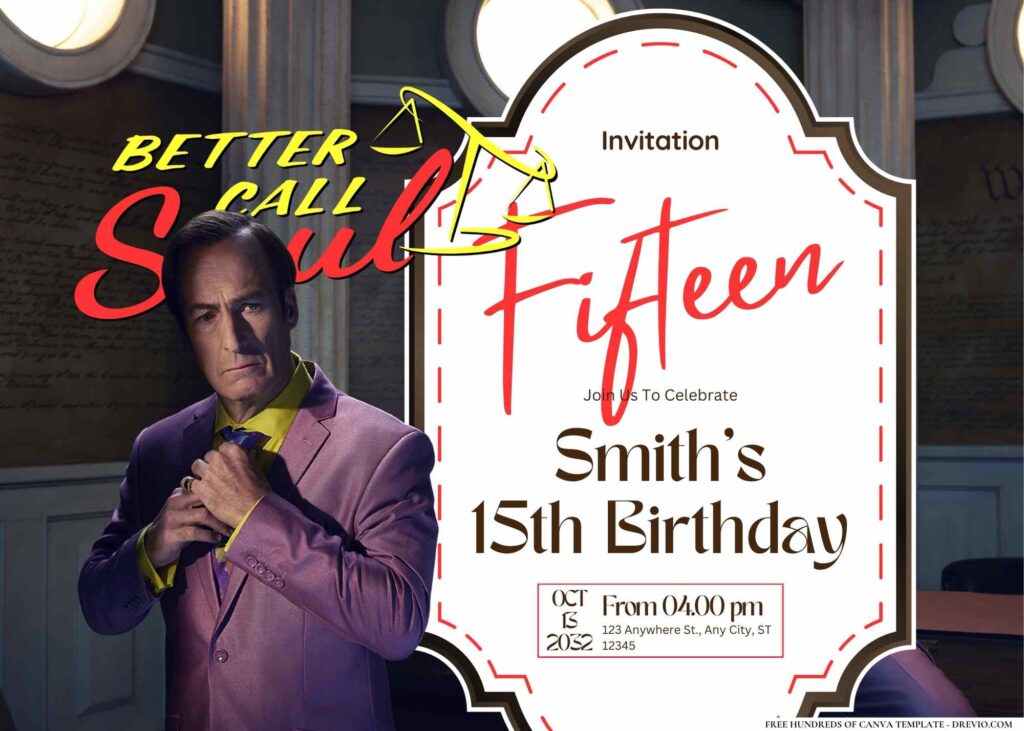 Better Call Saul Birthday Invitation