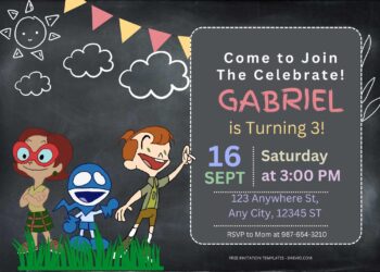 FREE Chalkzone Playground Birthday Invitation Templates