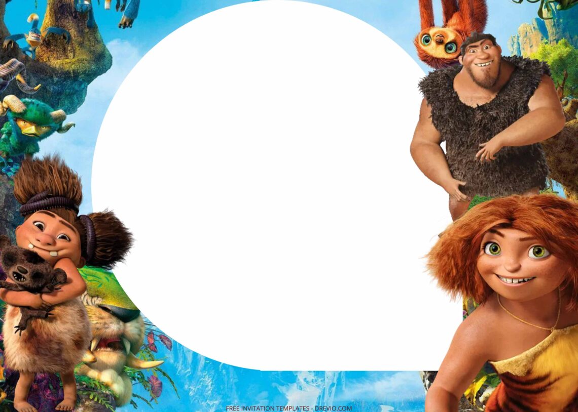 FREE Croods Party Birthday Invitation Templates Seven | Download ...