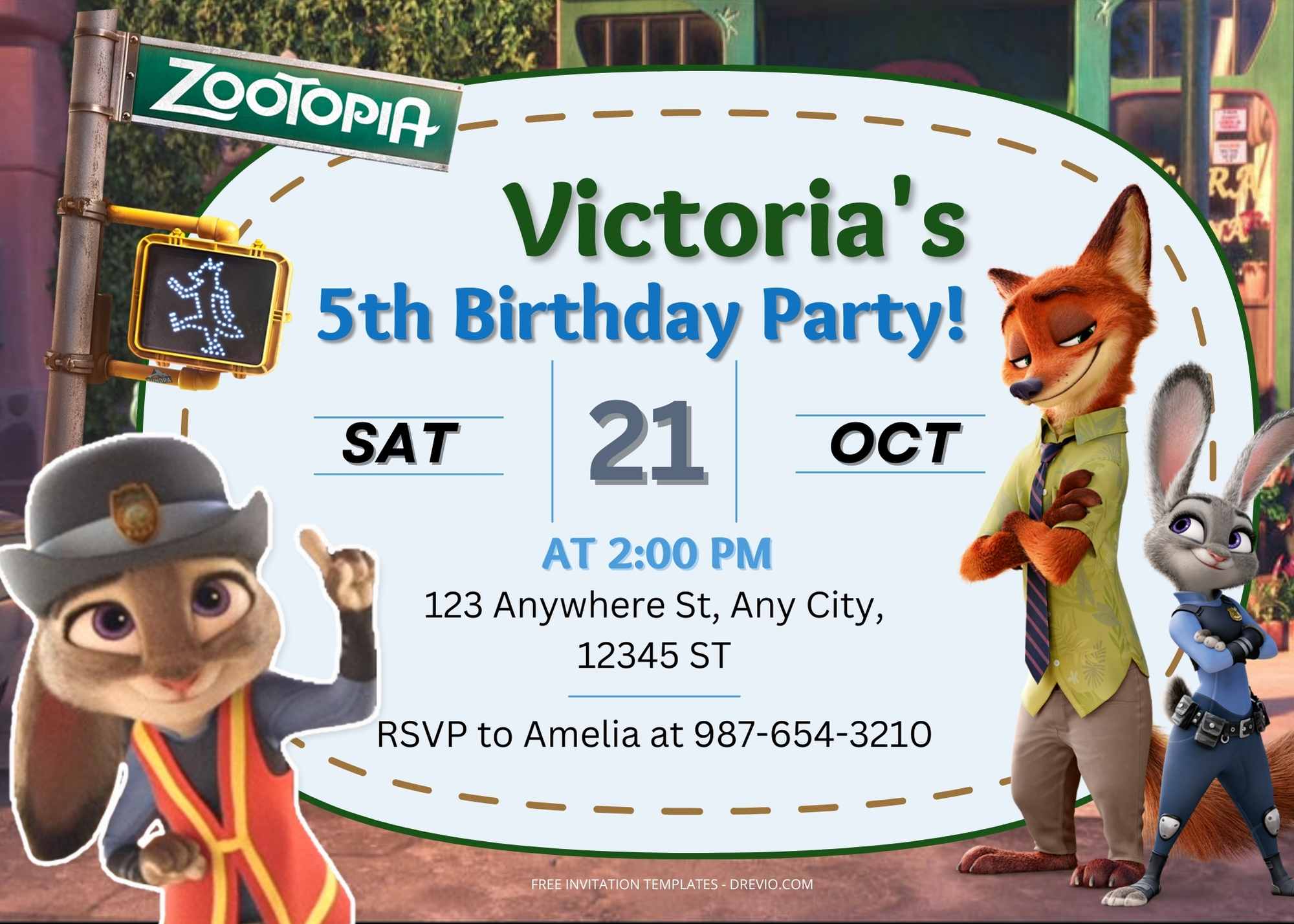 FREE Dance And Live With Zootopia Birthday Invitation Templates