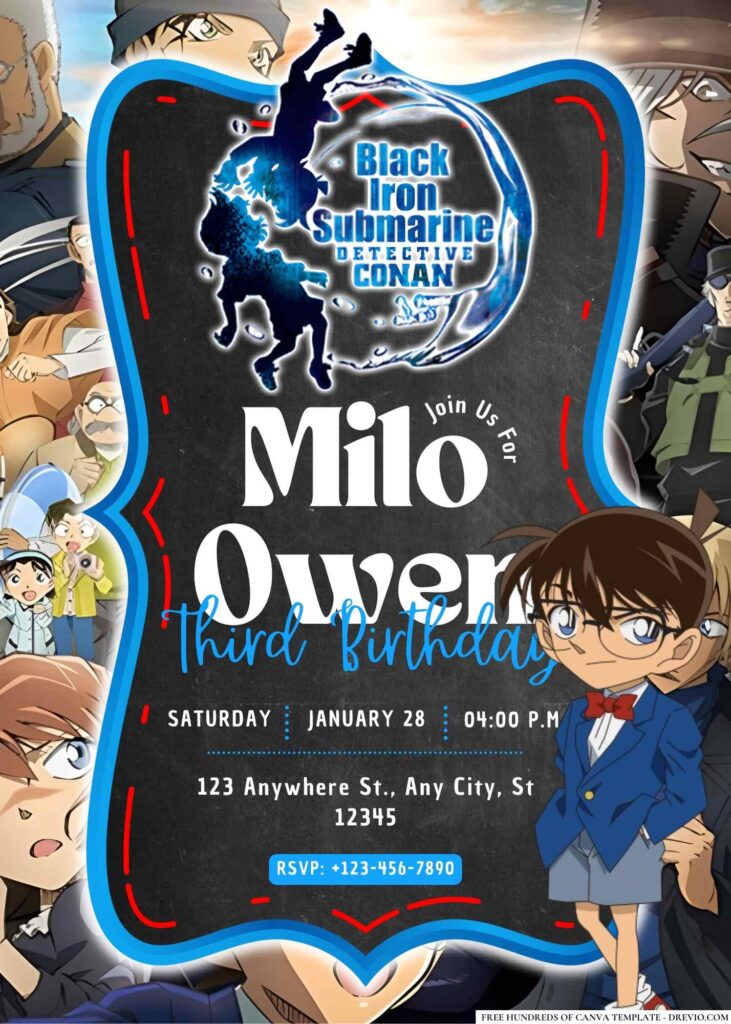 Invitation Template of 18+ Detective Conan Birthday Invitation Templates 10