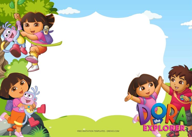 FREE Dora The Explorer Birthday Invitation Templates - Download ...