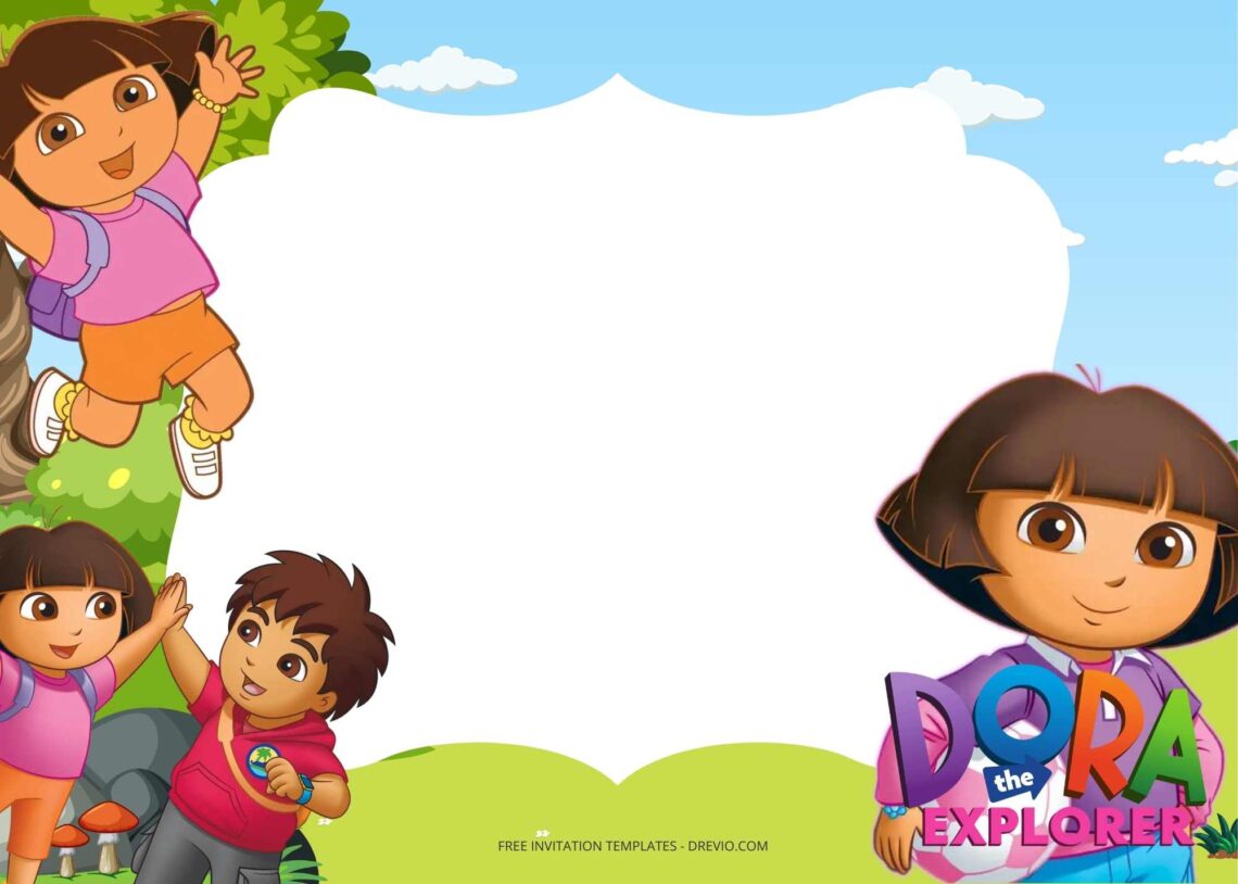 FREE Dora The Explorer Birthday Invitation Templates Ten | Download ...