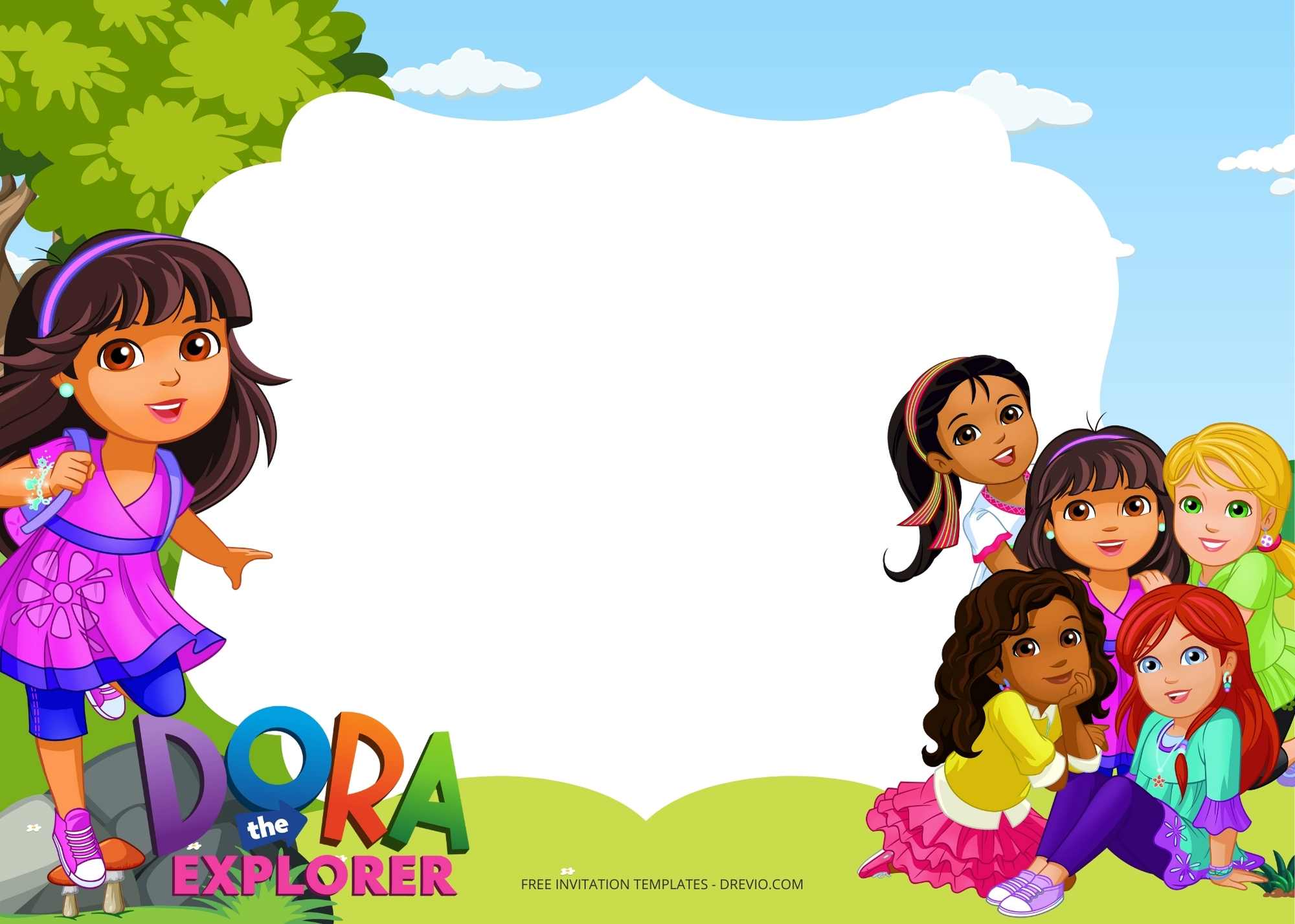 FREE Dora The Explorer Birthday Invitation Templates