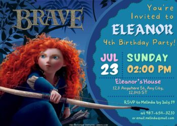FREE Fun Adventure With Brave Birthday Invitation Templates
