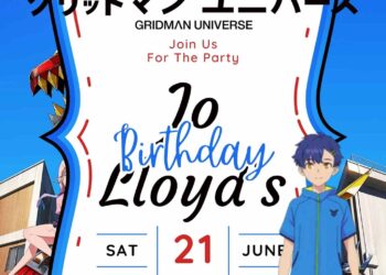 FREE Editable Gridman Universe Birthday Invitation