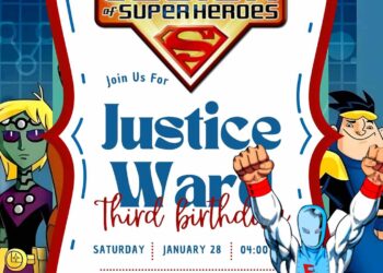 FREE Editable Legion of Super-Heroes Birthday Invitation