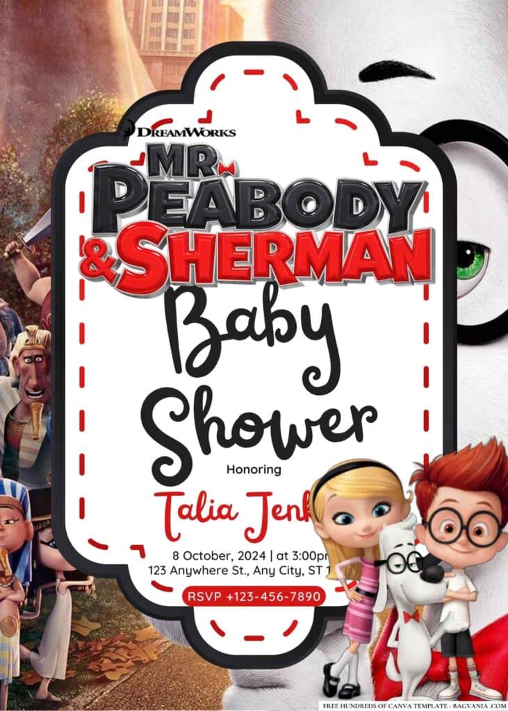 Mr. Peabody & Sherman Baby Shower Invitation