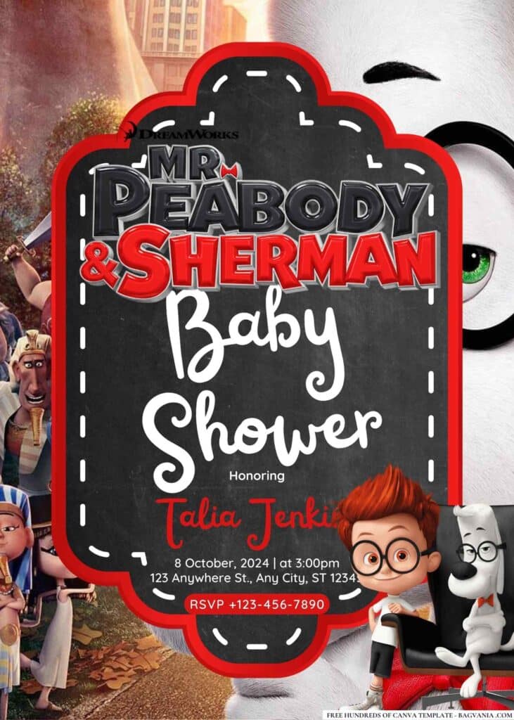 Mr. Peabody & Sherman Baby Shower Invitation