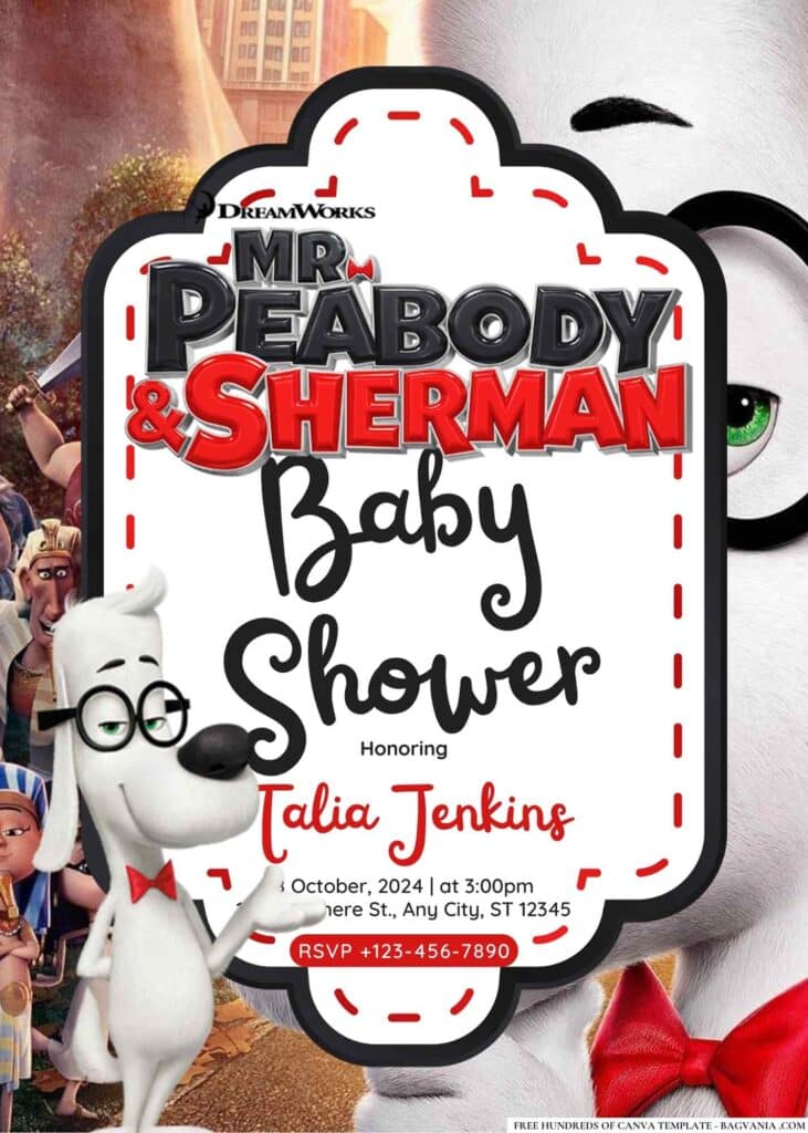 Mr. Peabody & Sherman Baby Shower Invitation