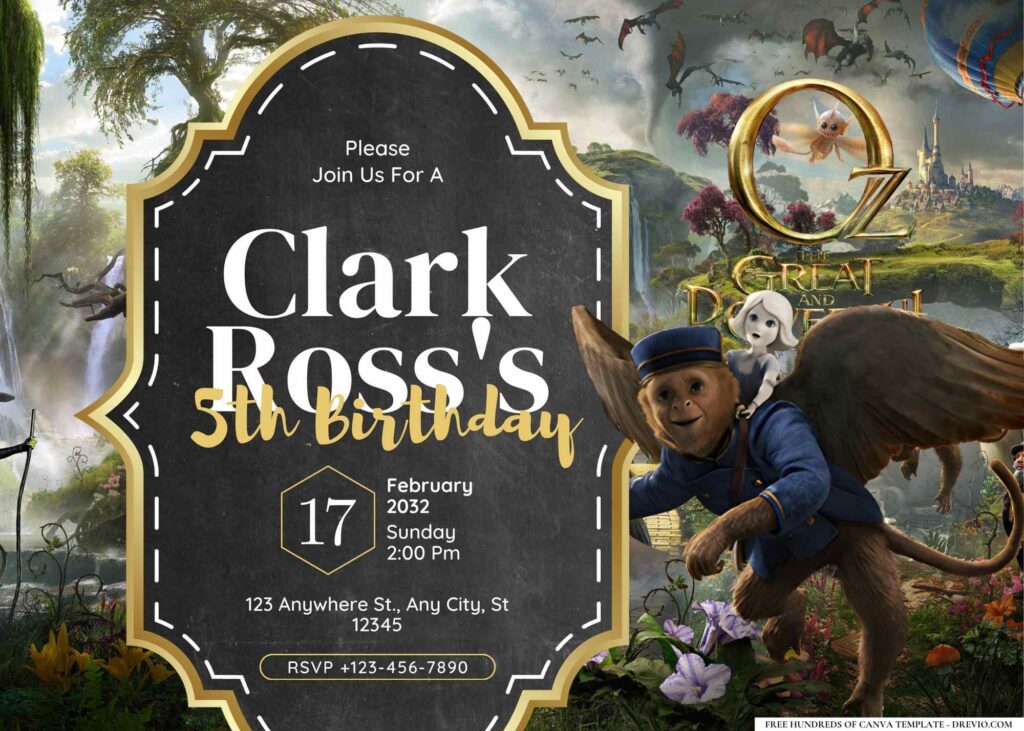 FREE Editable Oz the Great and Powerful Birthday Invitation