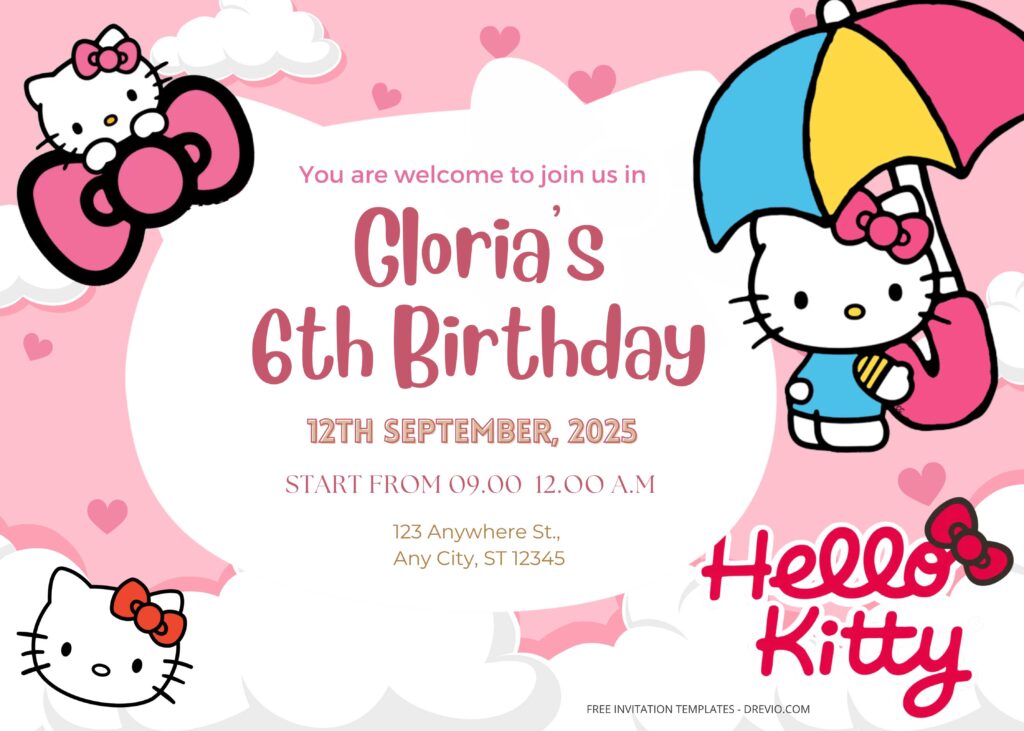 Free 10 Pink Day Hello Kitty Birthday Invitation Templates Download Hundreds Free Printable