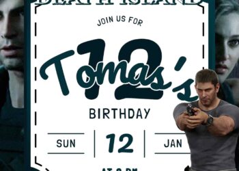 FREE Editable Resident Evil Death: Island Birthday Invitation