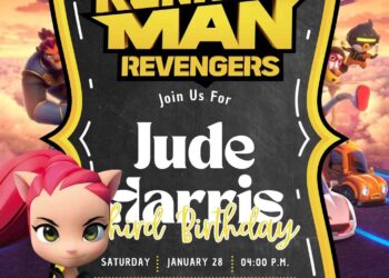 FREE Editable Running Man Revengers Birthday Invitation