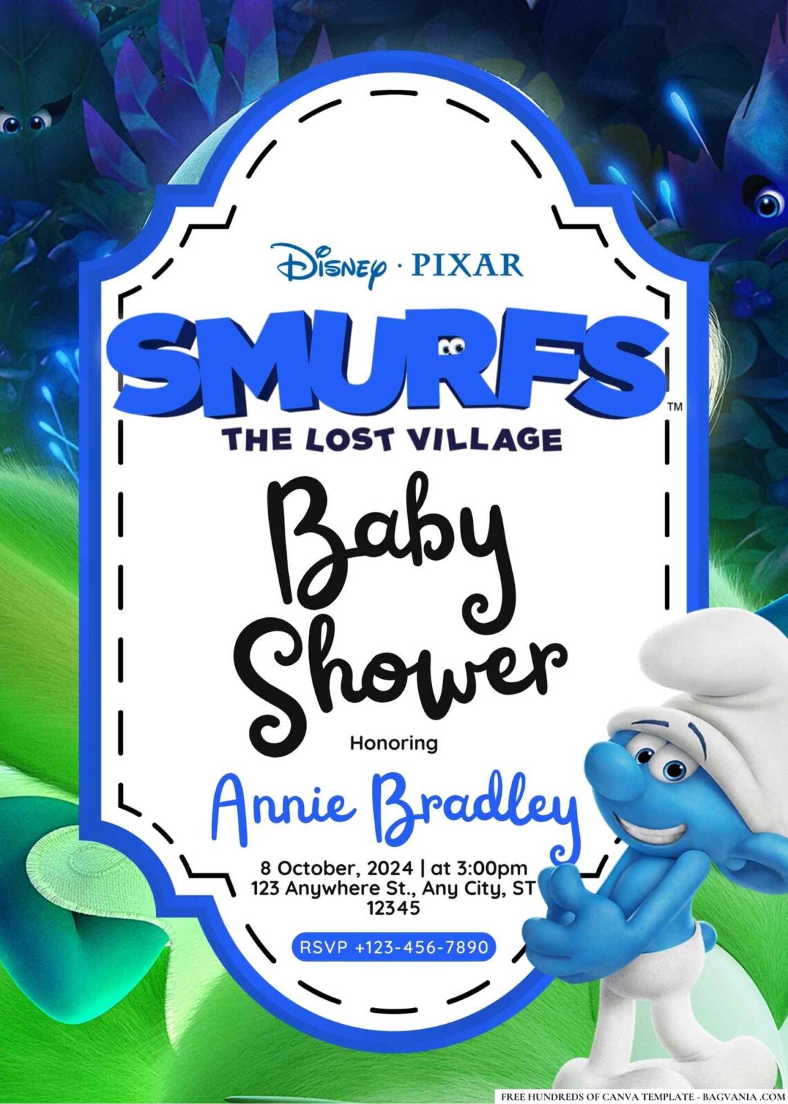 Smurfs Baby Shower Invitations