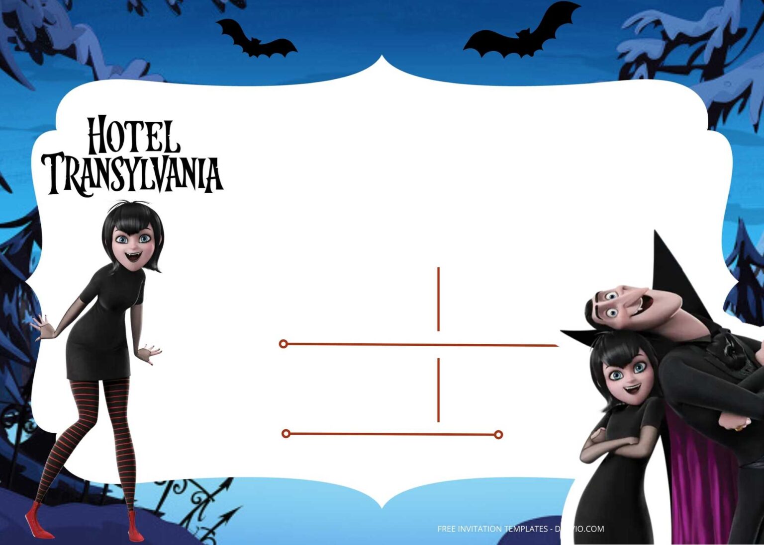 FREE Spooky Hotel Transylvania Birthday Invitation Templates | Download ...