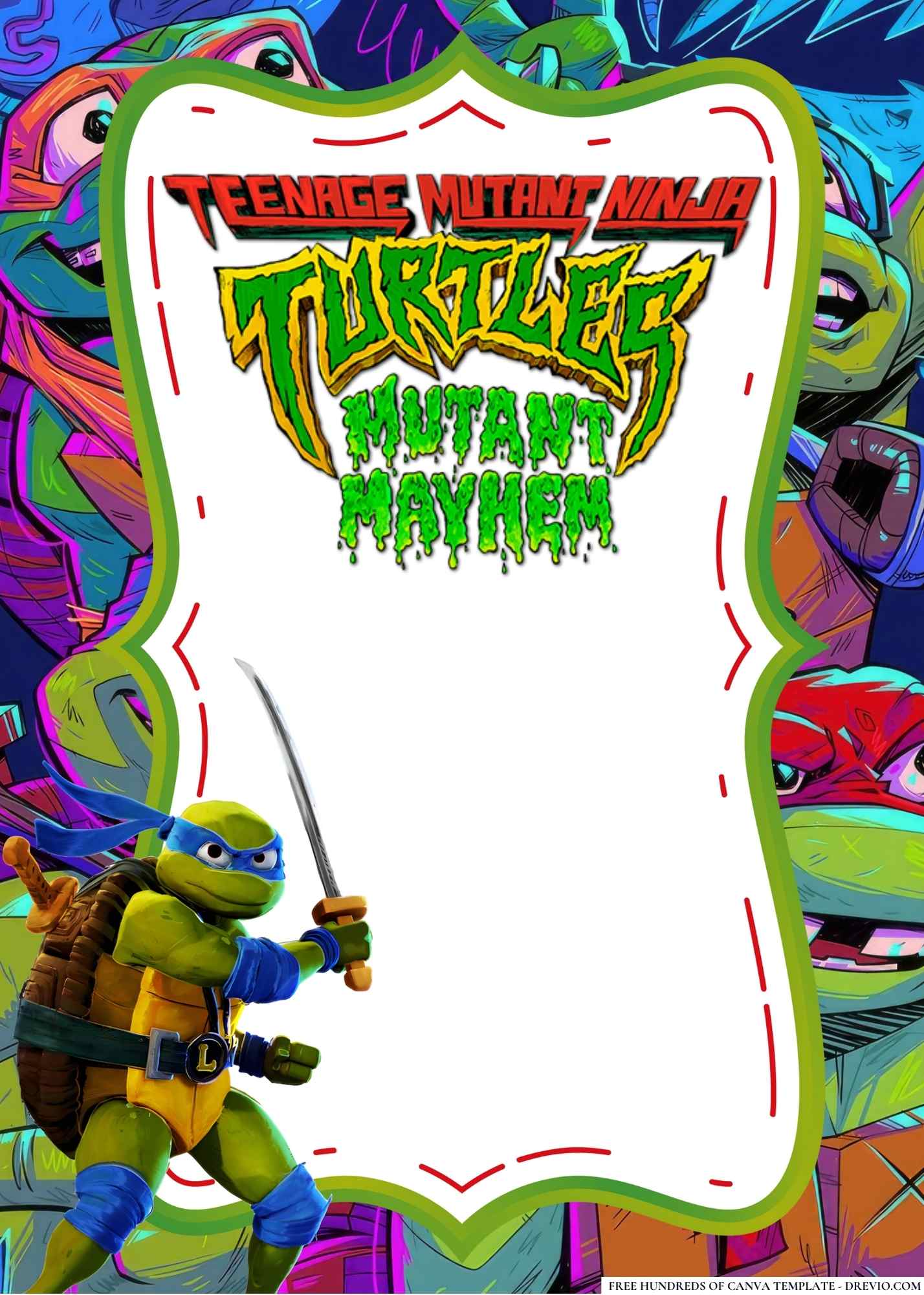 14+ Teenage Mutant Ninja Turtles Birthday Invitation Templates ...