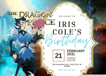 FREE Editable The Dragon Prince Birthday Invitations