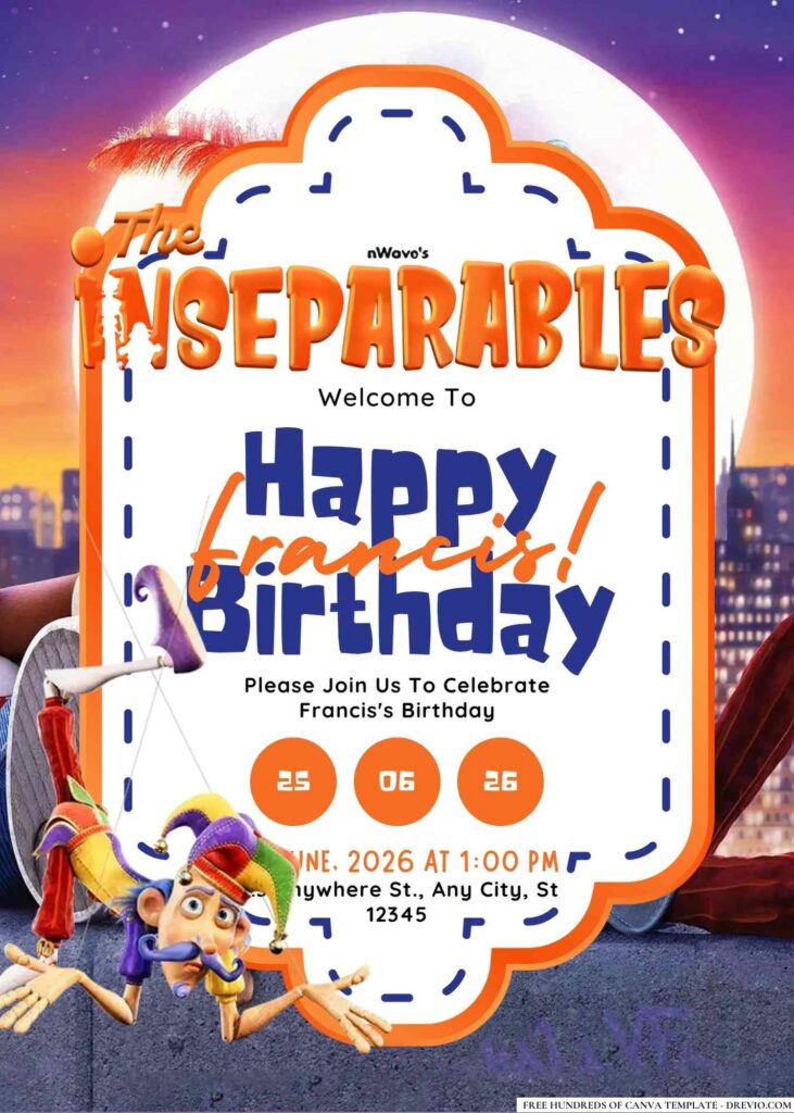 FREE Editable The Inseparables Birthday Invitation
