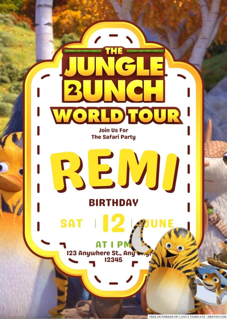 The Jungle Bunch 2 Birthday Invitation