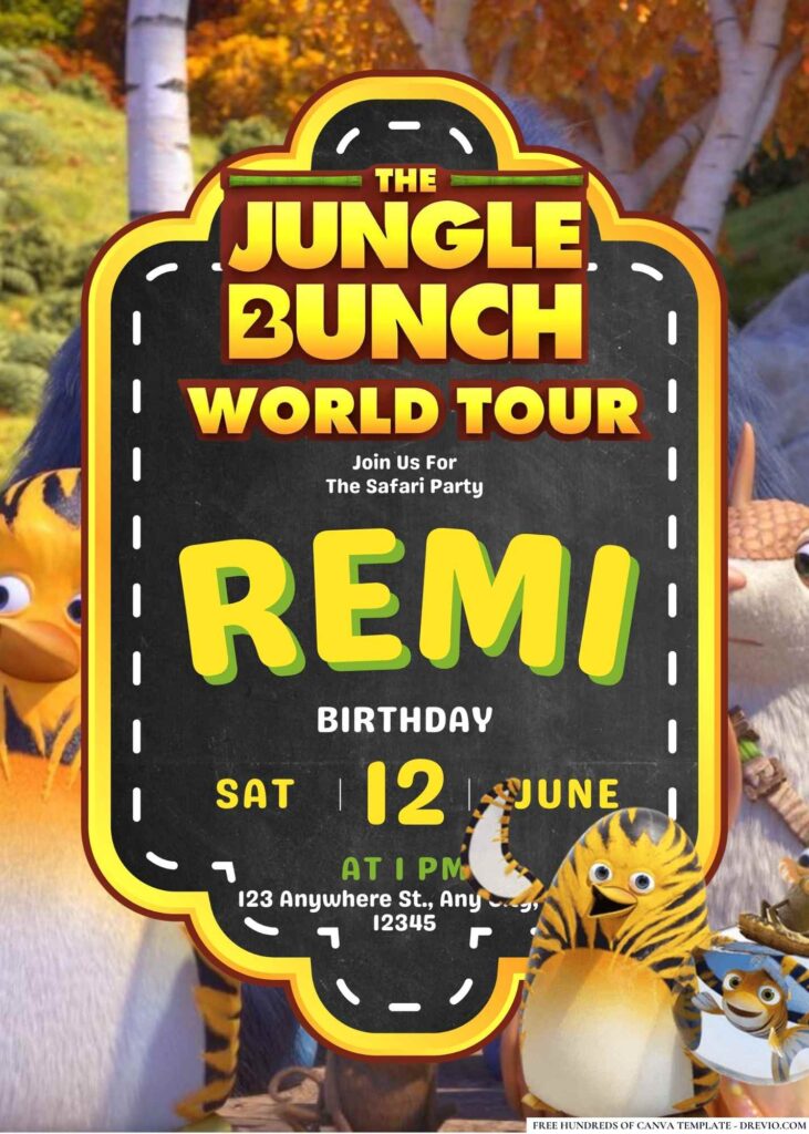 The Jungle Bunch 2 Birthday Invitation