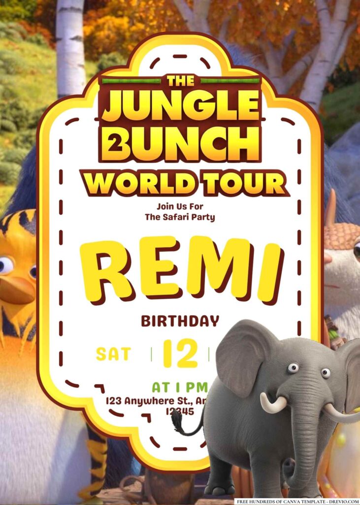 The Jungle Bunch 2 Birthday Invitation