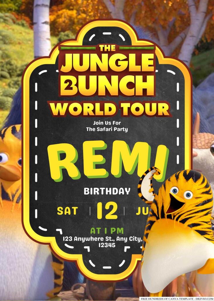 The Jungle Bunch 2 Birthday Invitation