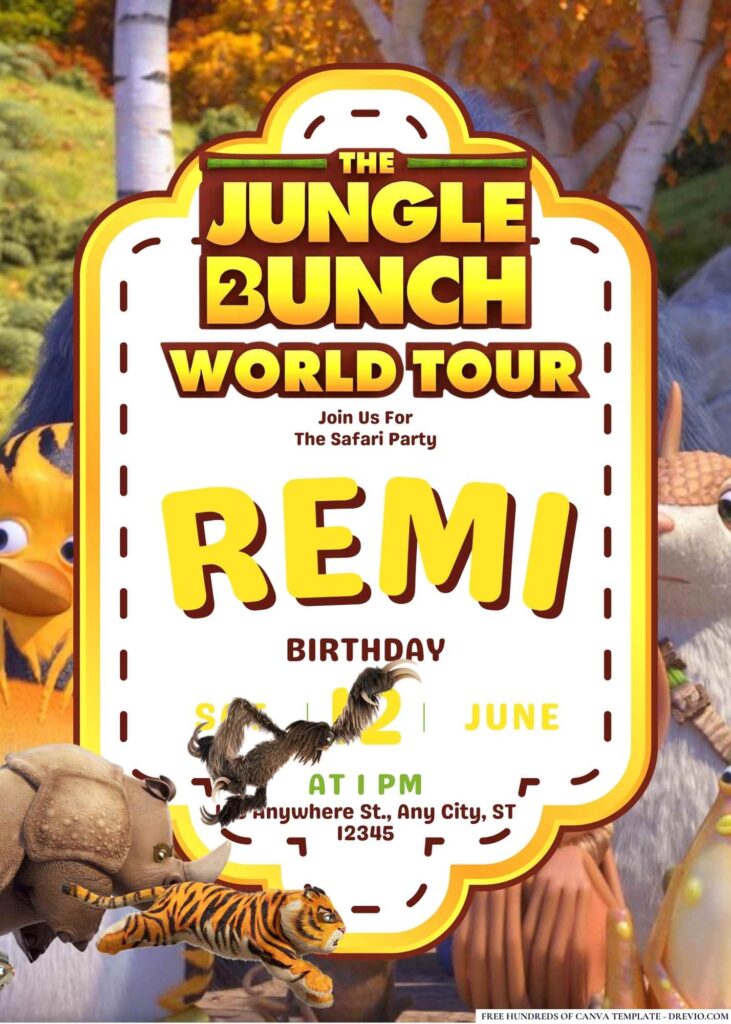 The Jungle Bunch 2 Birthday Invitation