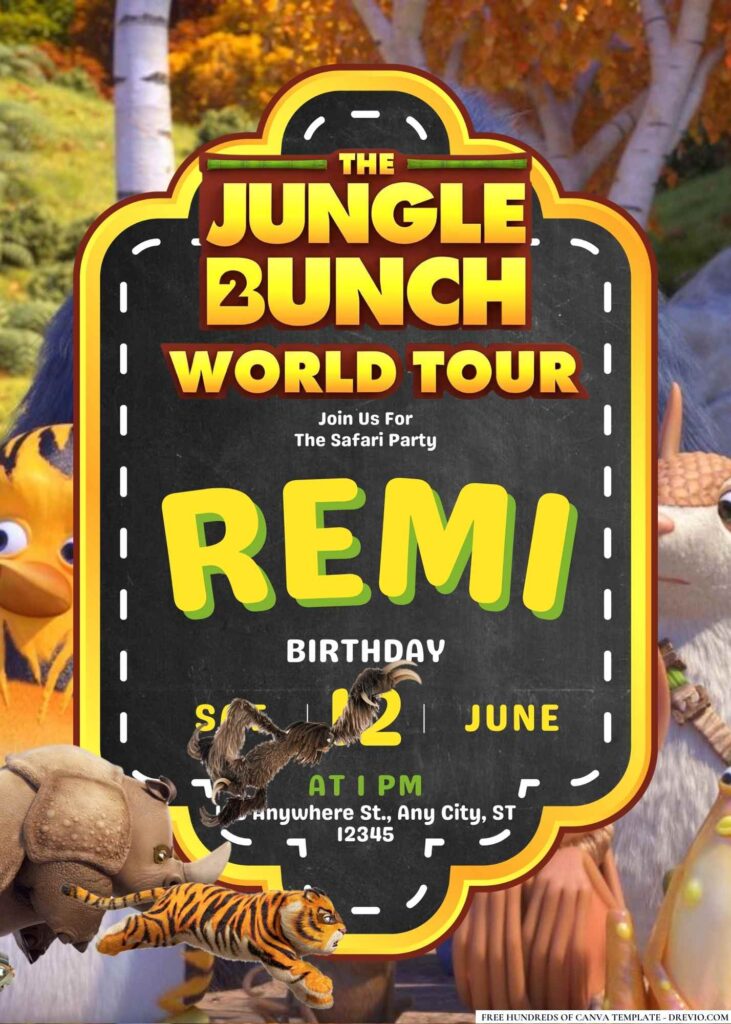 The Jungle Bunch 2 Birthday Invitation