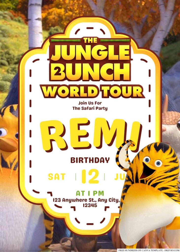 The Jungle Bunch 2 Birthday Invitation